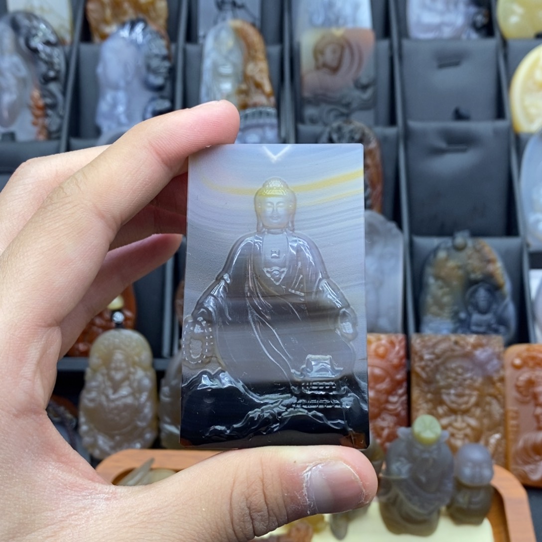 玛瑙/玉髓吊坠(赠链)未镶嵌沐*吊坠