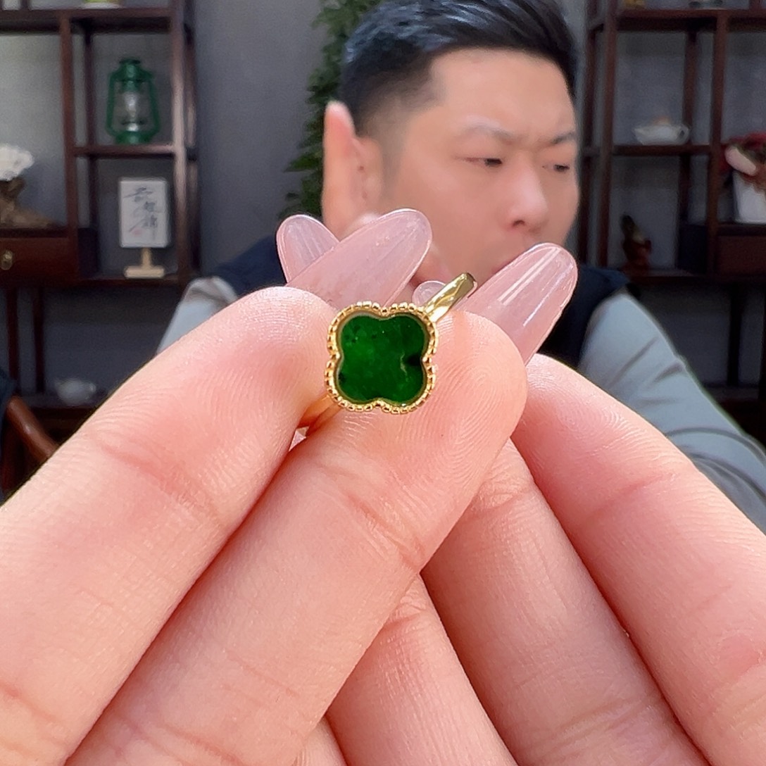 翡翠戒指银S925镶嵌戒指28