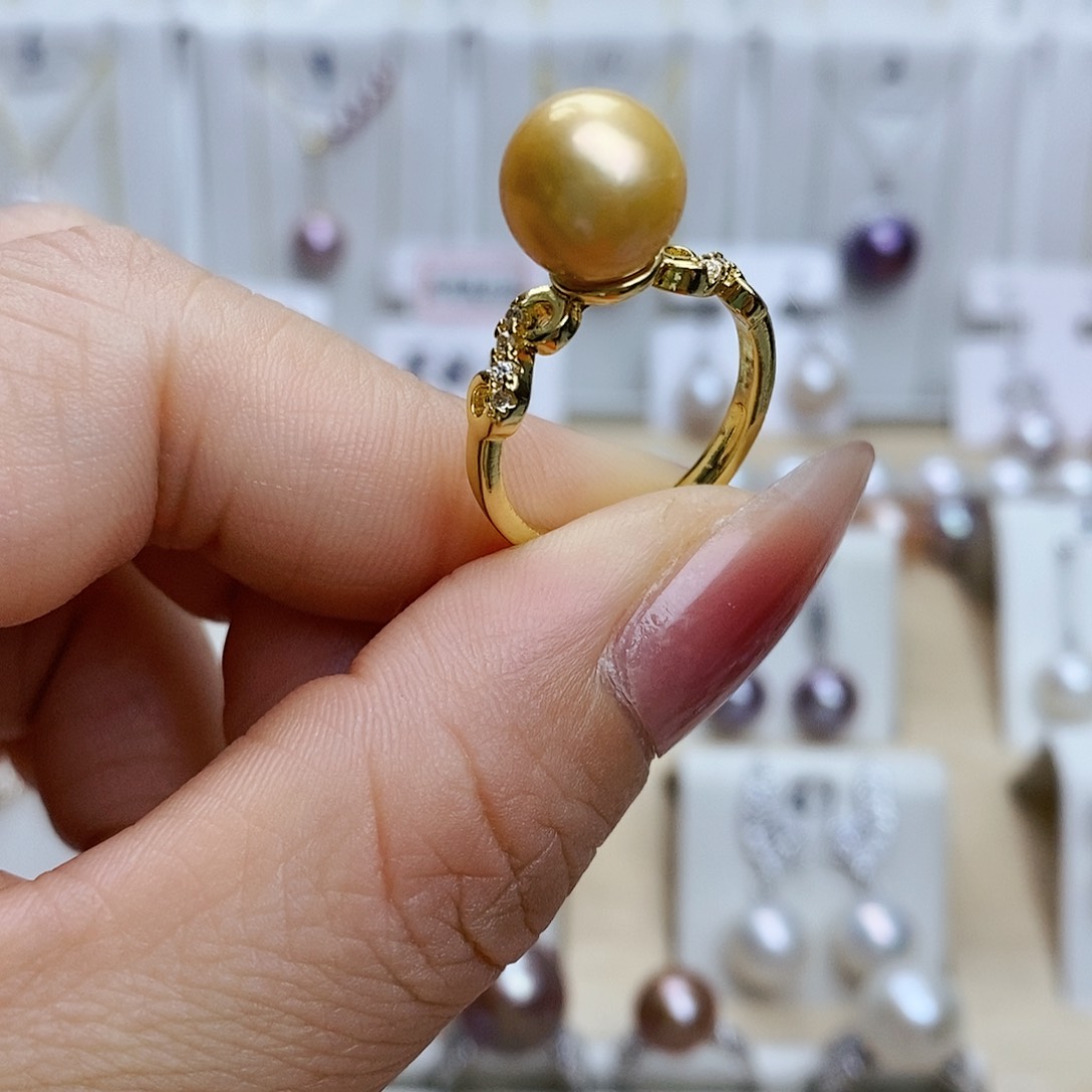 淡水珍珠戒指合金