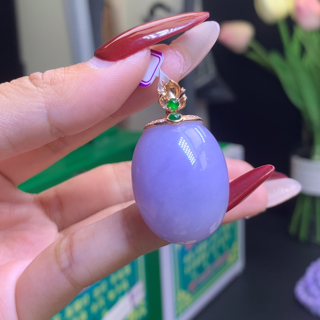 翡翠颈饰18K金镶嵌天然