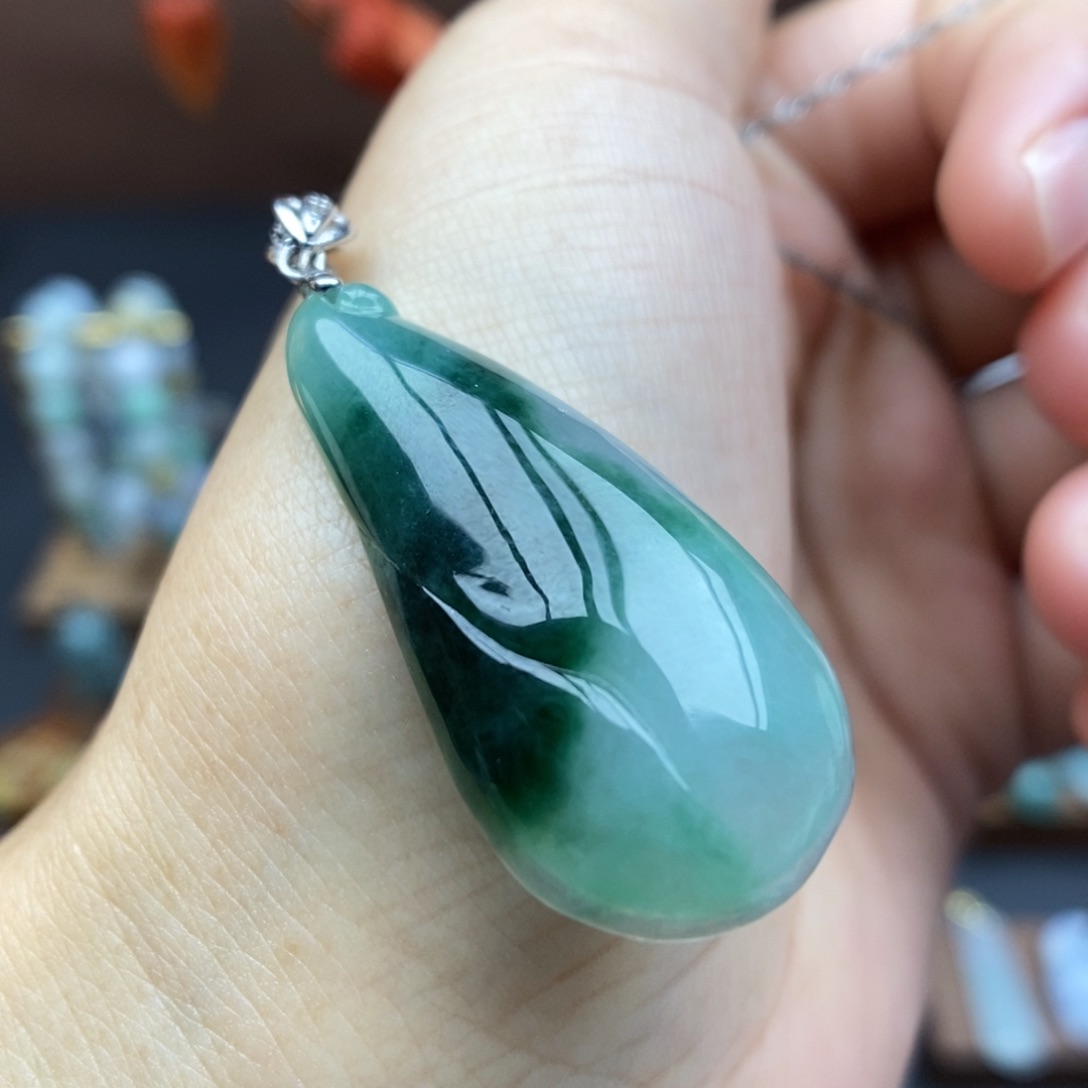 【闪购商品】颈饰银S925镶嵌翡翠12