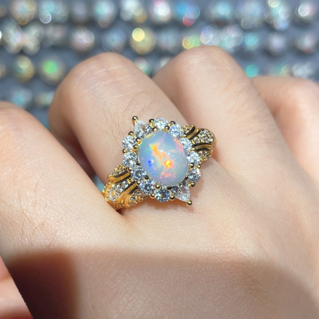 欧泊银S925镶嵌戒指