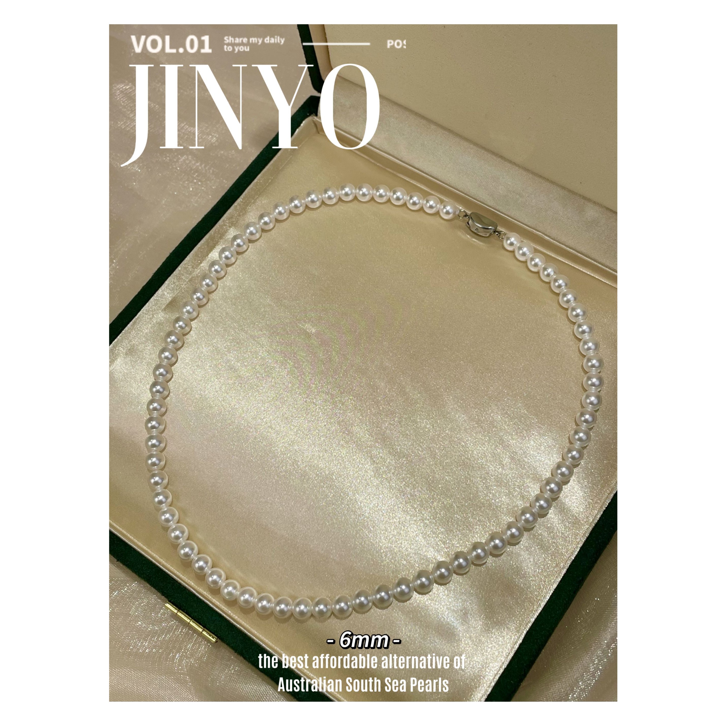 吊坠925银 【澳洲母贝珠】-6mm正圆冷白项链优雅轻奢简约强光气质