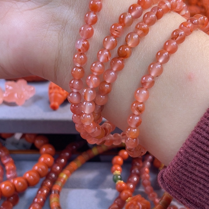 南红玛瑙多样性发一件未镶嵌冰飘长链卡5