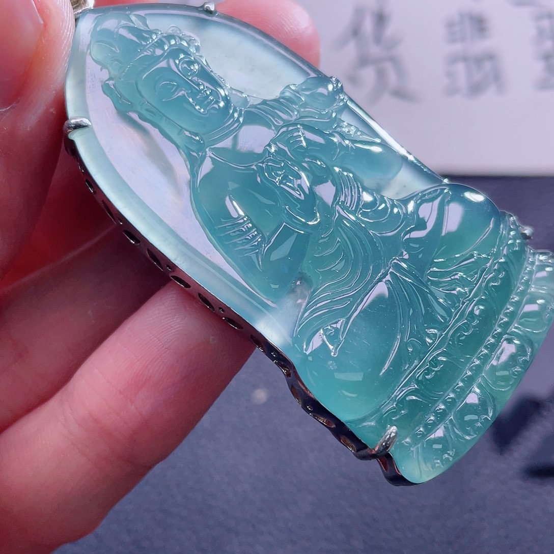 翡翠颈饰银S925镶嵌999999999