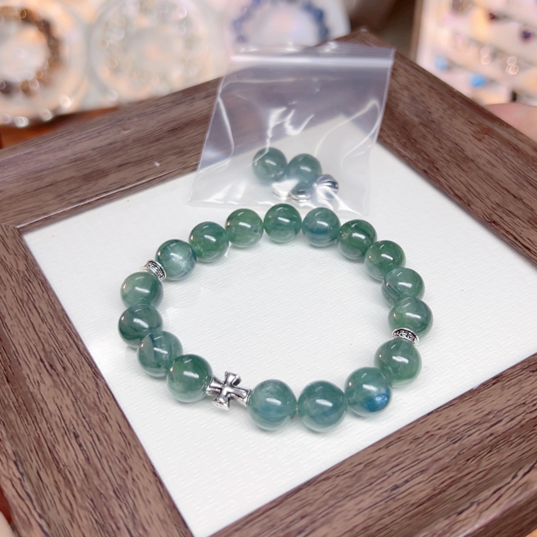 水晶手链未镶嵌.****✨蓝绿晶定制款