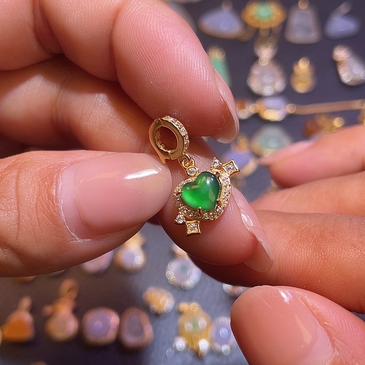 翡翠银S925镶嵌颈饰