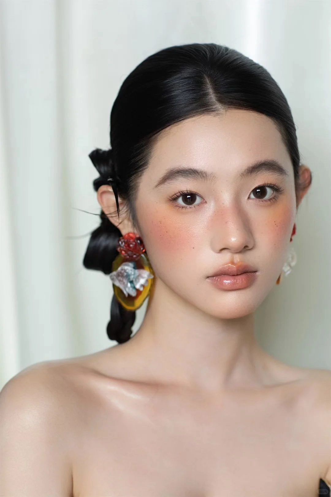 非金属树脂耳饰 好柿｜471小众油画风新中式耳环高级感新娘耳饰