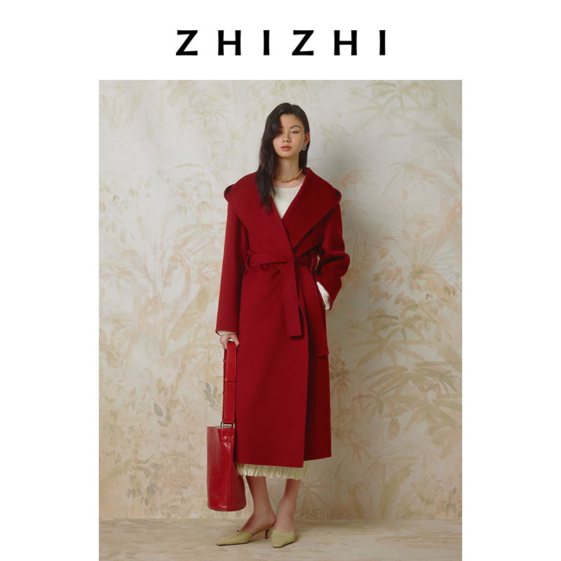 致知【创始人系列】满江红 新年战袍毛呢外套25年中长款ZZ2ESWWN003