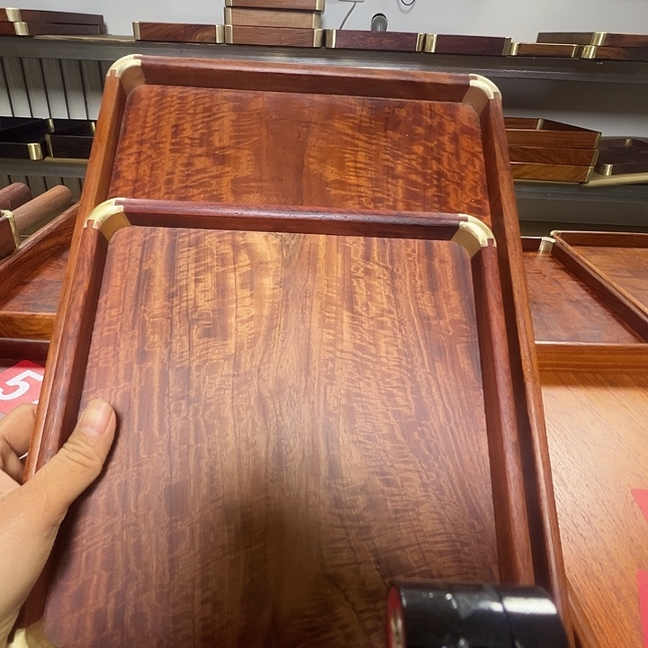 琪***格缅甸花梨文玩盘子