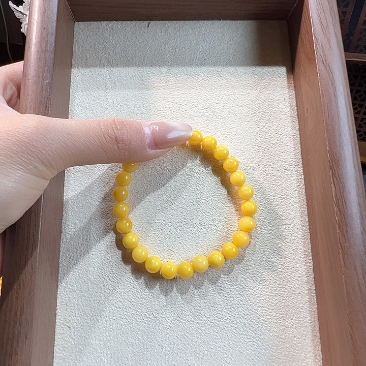 蜜蜡未镶嵌手串7.8mm蜜蜡手串