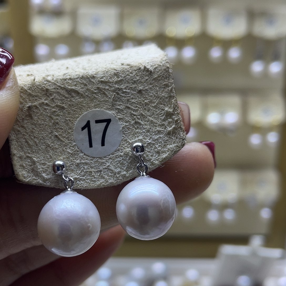 淡水珍珠耳饰银S925镶嵌