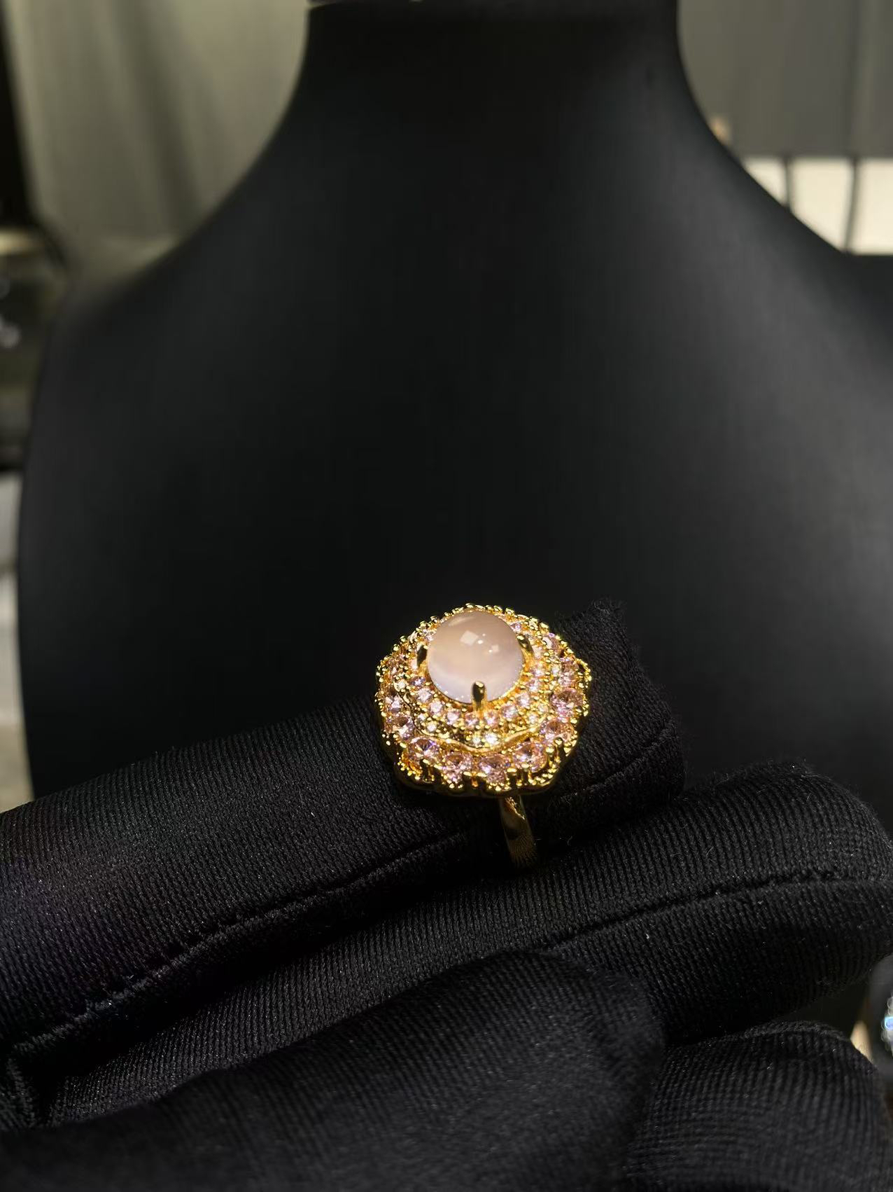 马达加斯加玉髓戒指款14号粉款