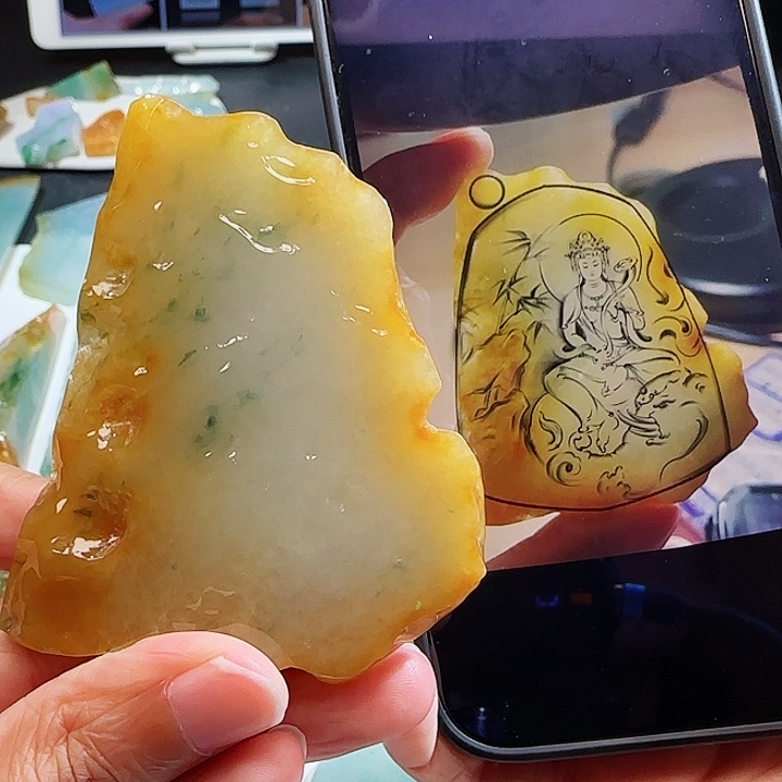 定制翡翠未镶嵌翡翠挂件