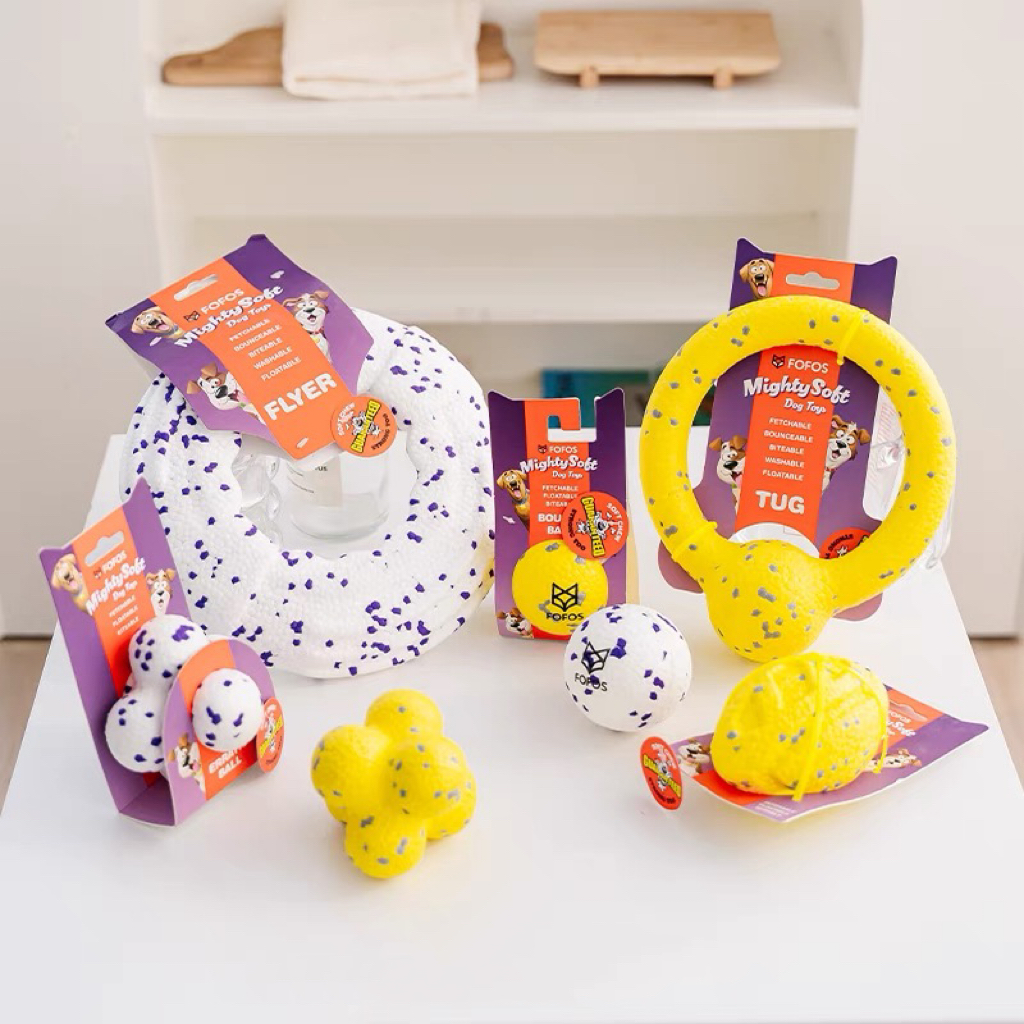 啦调酱 FOFOS两只福狸狗玩具球爆米花分子球成幼犬磨牙耐咬球飞盘