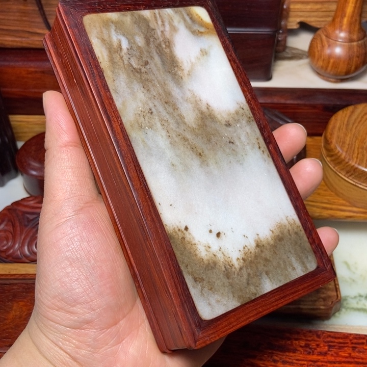 檀香紫檀（小叶紫檀）云石盒子