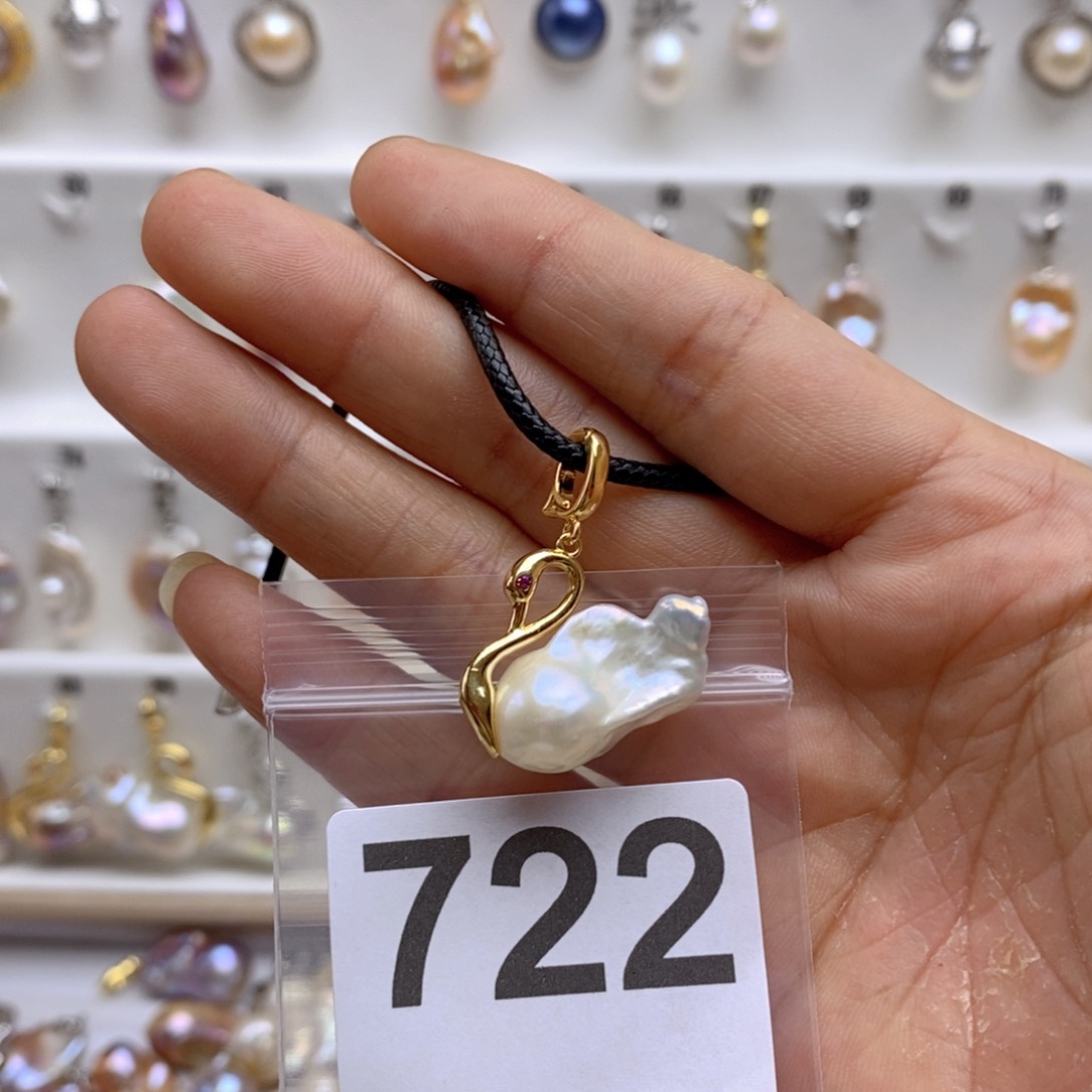 淡水珍珠颈饰银S925镶嵌722