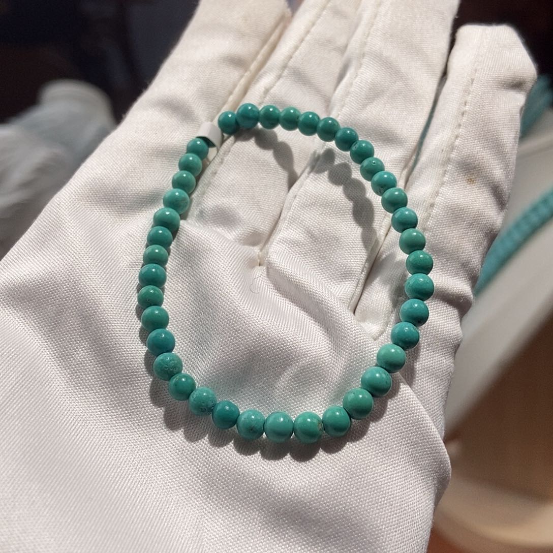 绿松石未镶嵌圆珠单圈卡4+