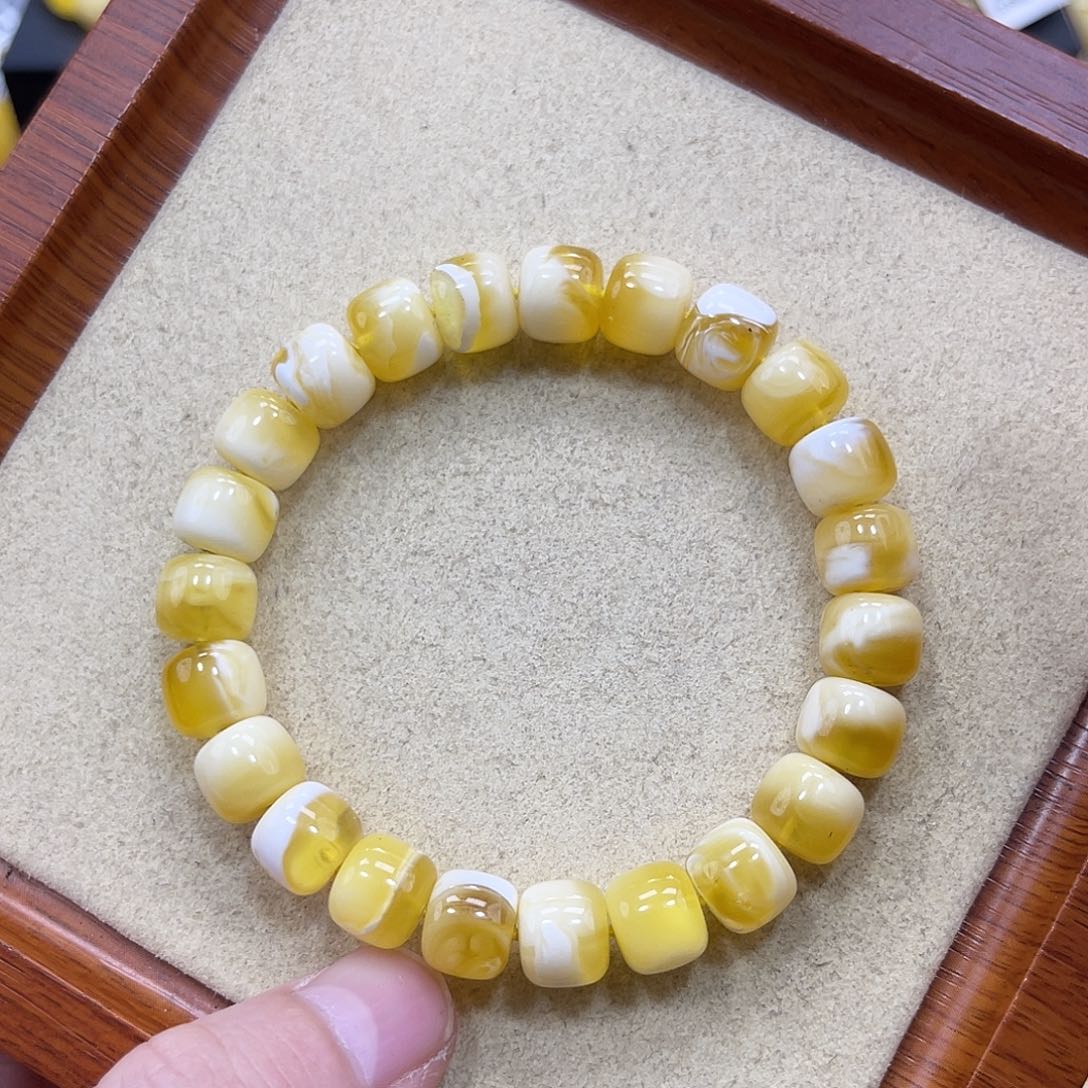 蜜蜡珠宝奇石未镶嵌10mm瑕疵