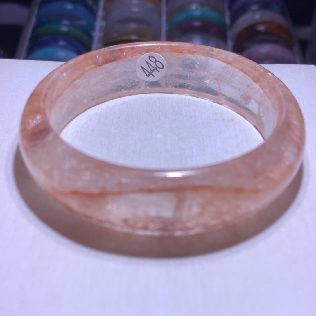 水晶银S925镶嵌手镯粉胶59.7圈448