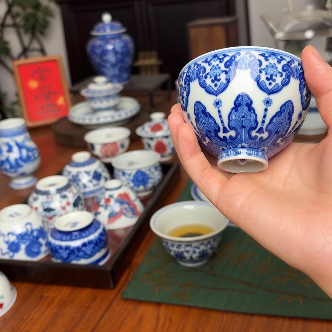 博御堂 蕉叶纹 鸡心杯