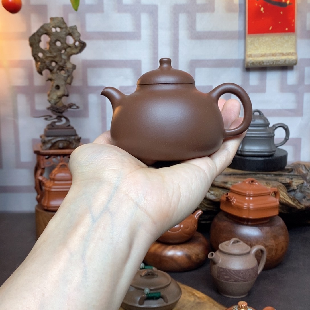 紫砂茶具紫泥三足乳鼎