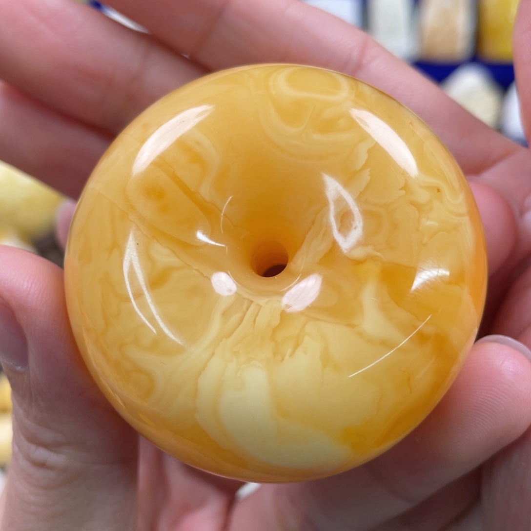 蜜蜡裸石未镶嵌琥珀蜜蜡平安扣