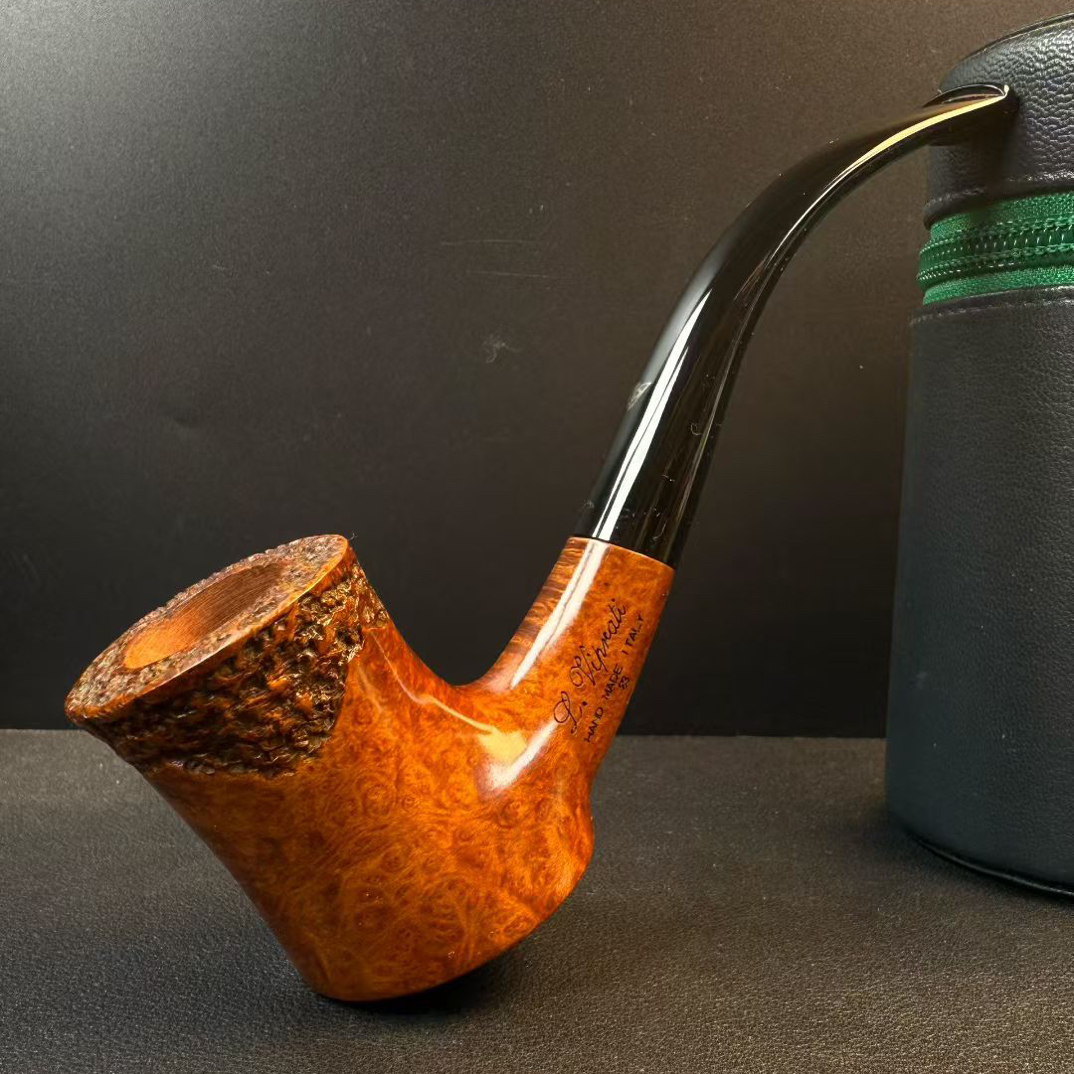 意大利维布拉蒂一花手工石楠木烟斗内径20.3 斗深39.5 长149
