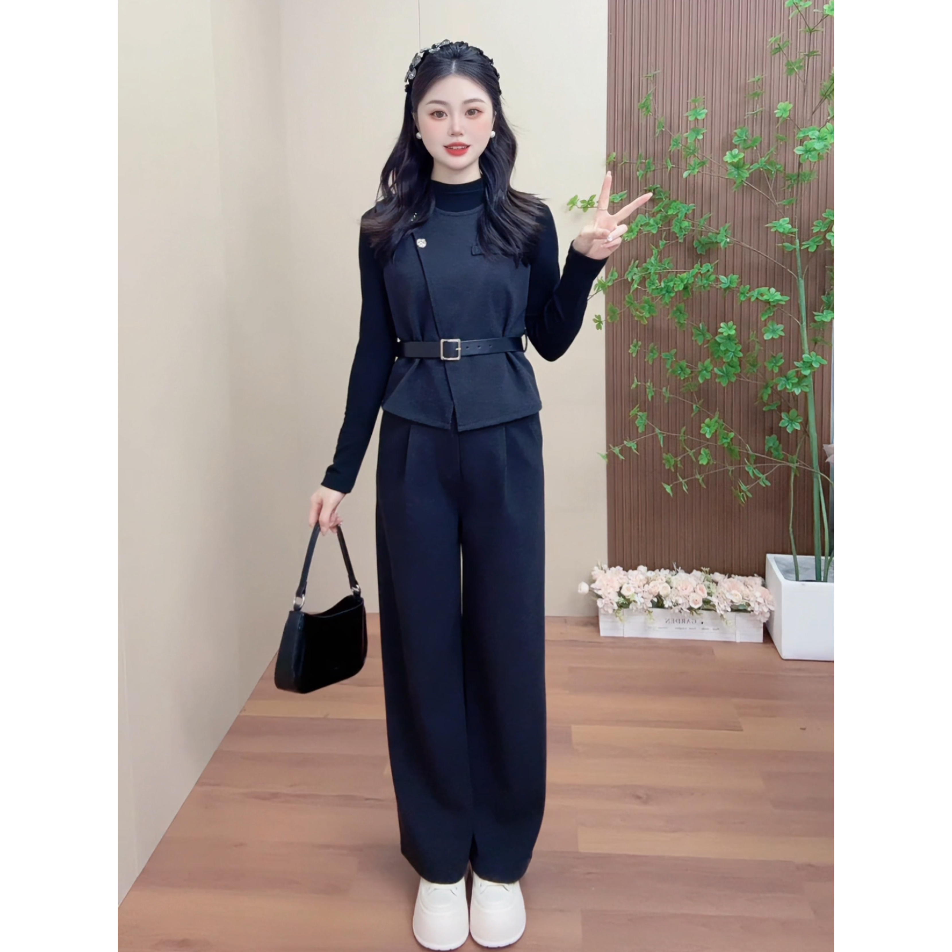 【MYC】2025秋冬季新款韩版洋气气质时尚百搭上下三件套