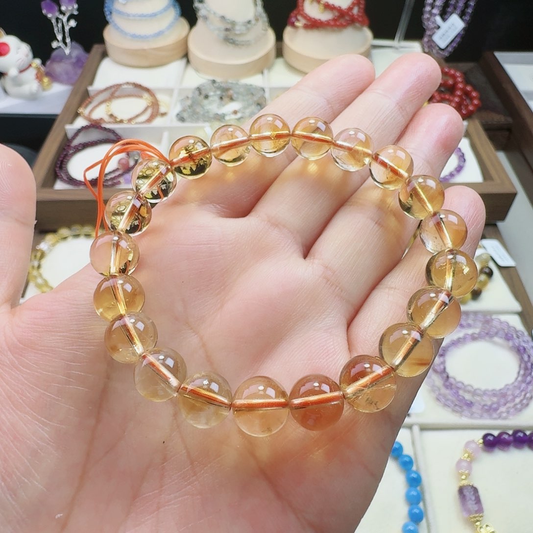 水晶手链未镶嵌黄塔晶9mm