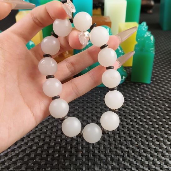 寿山石印石手串高山晶