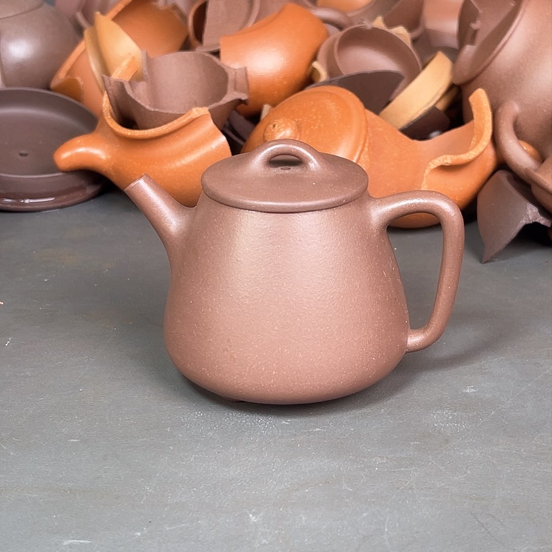 茶壶紫砂孟德伟底槽清全手小高石瓢180