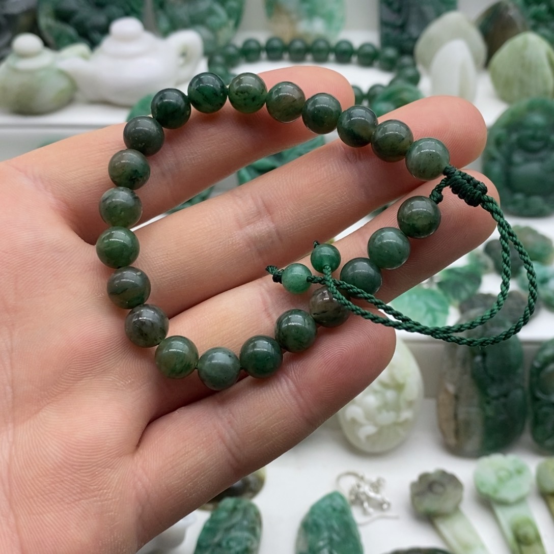 独山玉手串未镶嵌