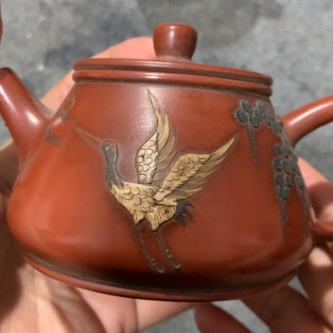 隋***三紫砂茶壶陶瓷摆件工艺品摆件