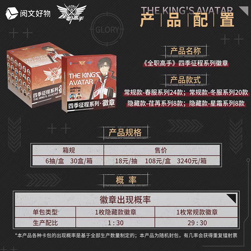 Hitcard【平拆】全职高手四季征程系列吧唧徽章盲盒代拆