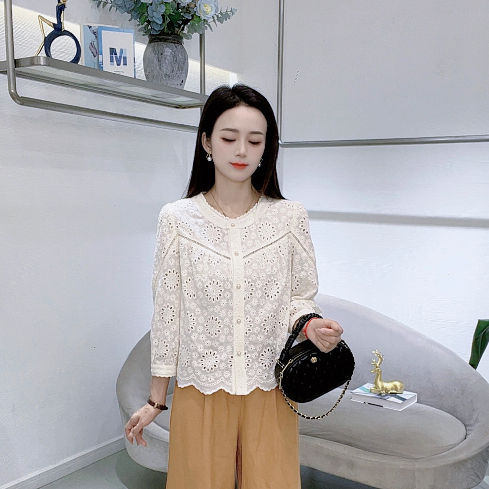 A8763时尚衬衫女秋季新款洋气显瘦减龄设计感上衣