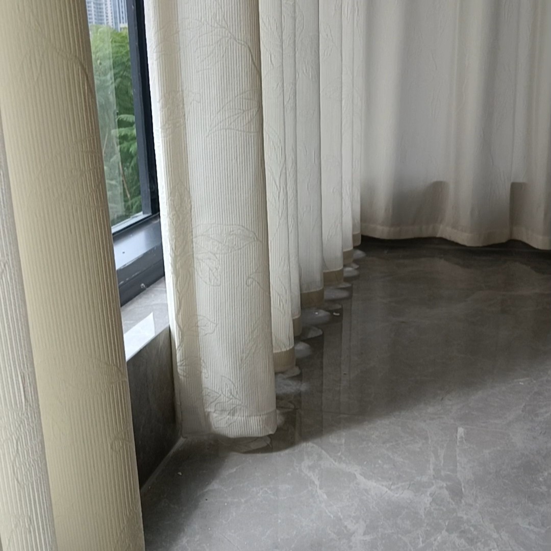 法式奶油半布半纱定制窗纱适用于客厅阳台