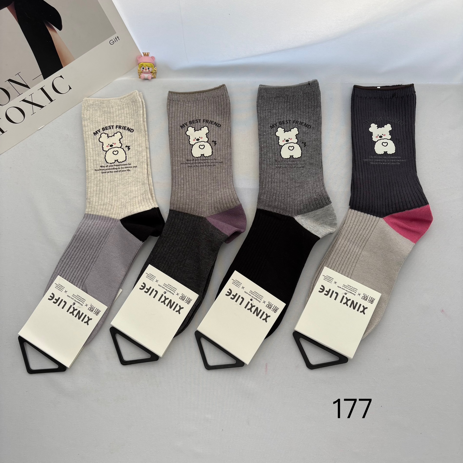 177（新熙回头狗）女士中筒袜休闲百搭