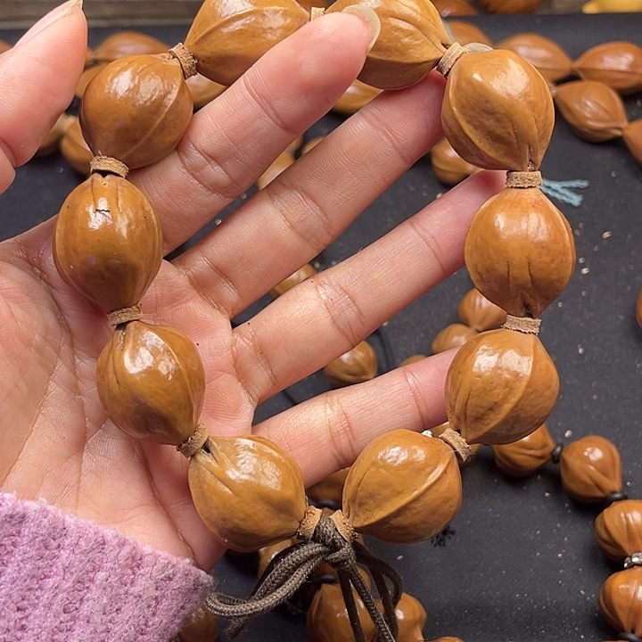 清***语橄榄核手串广东梅林铁核橄榄核手串