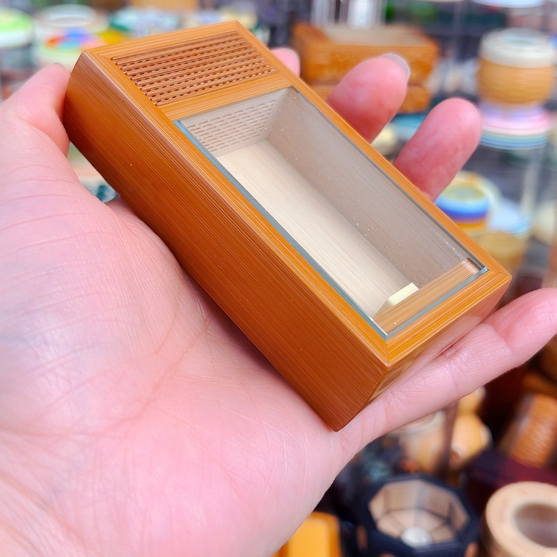 木曹自康单格音响款竹林金钟盒一个