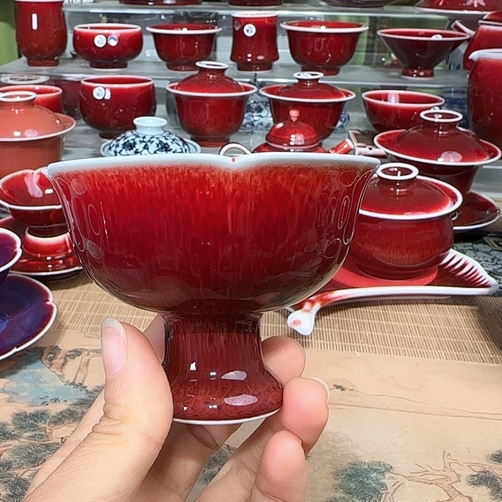 景德镇陶瓷红马坊杯