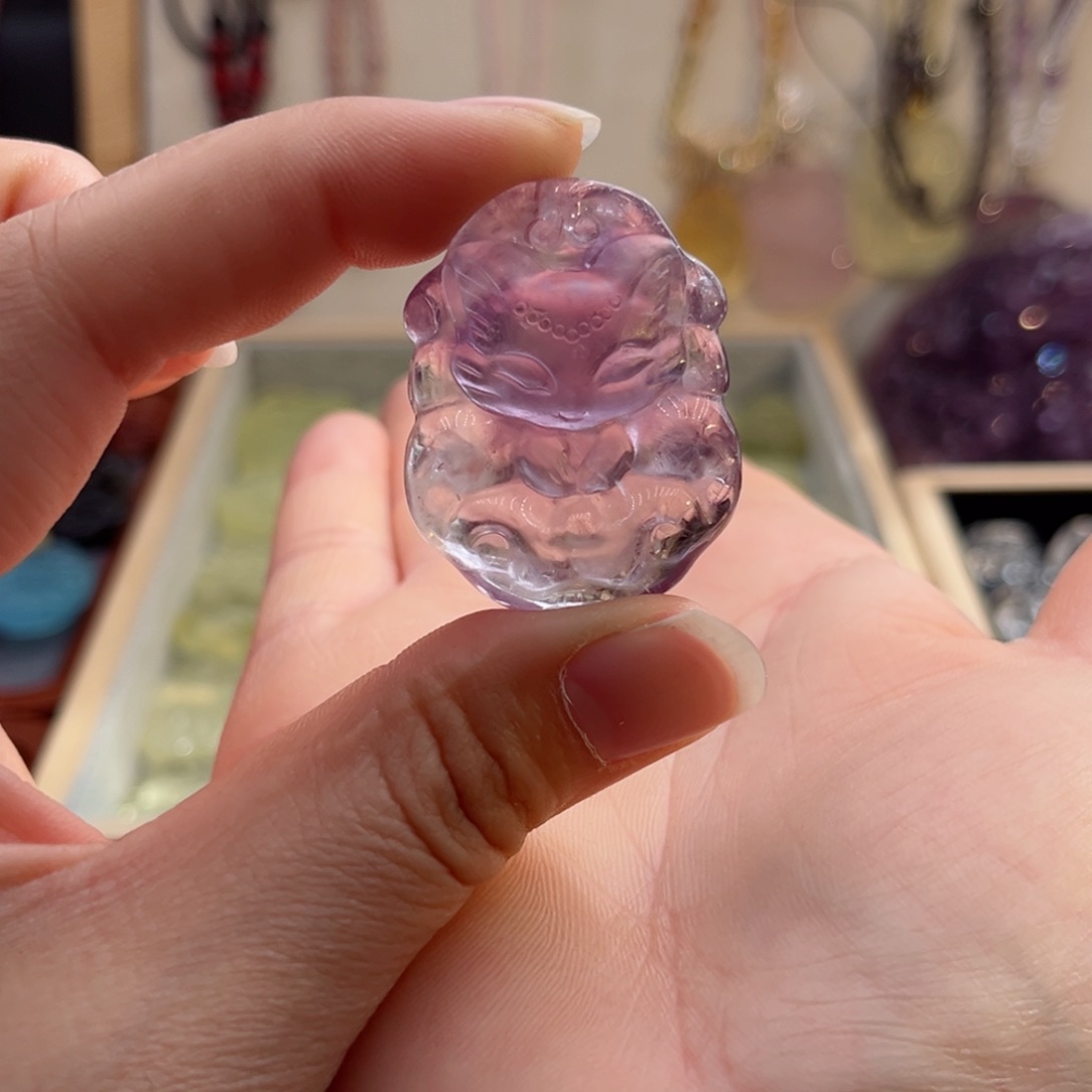 水晶颈饰未镶嵌紫水蹲蹲九尾93