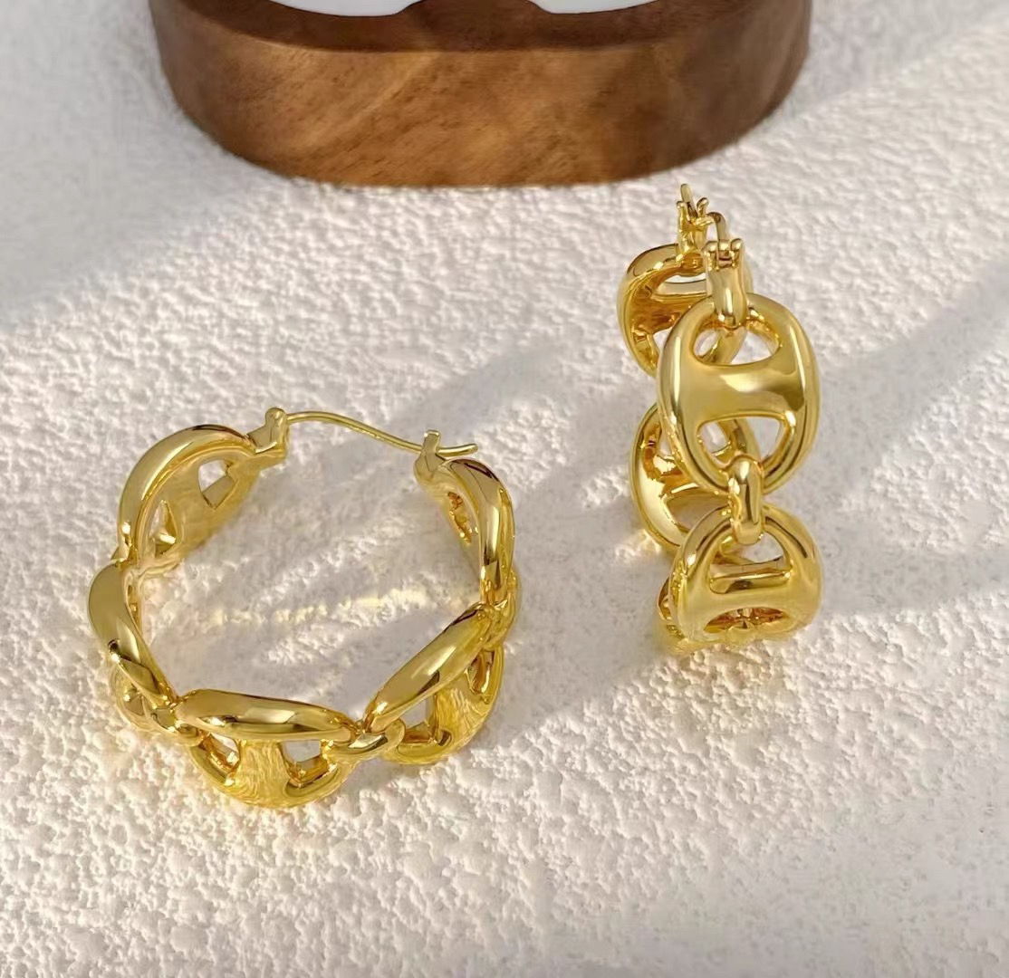 裕璨 18K金进口大猪鼻子耳圈