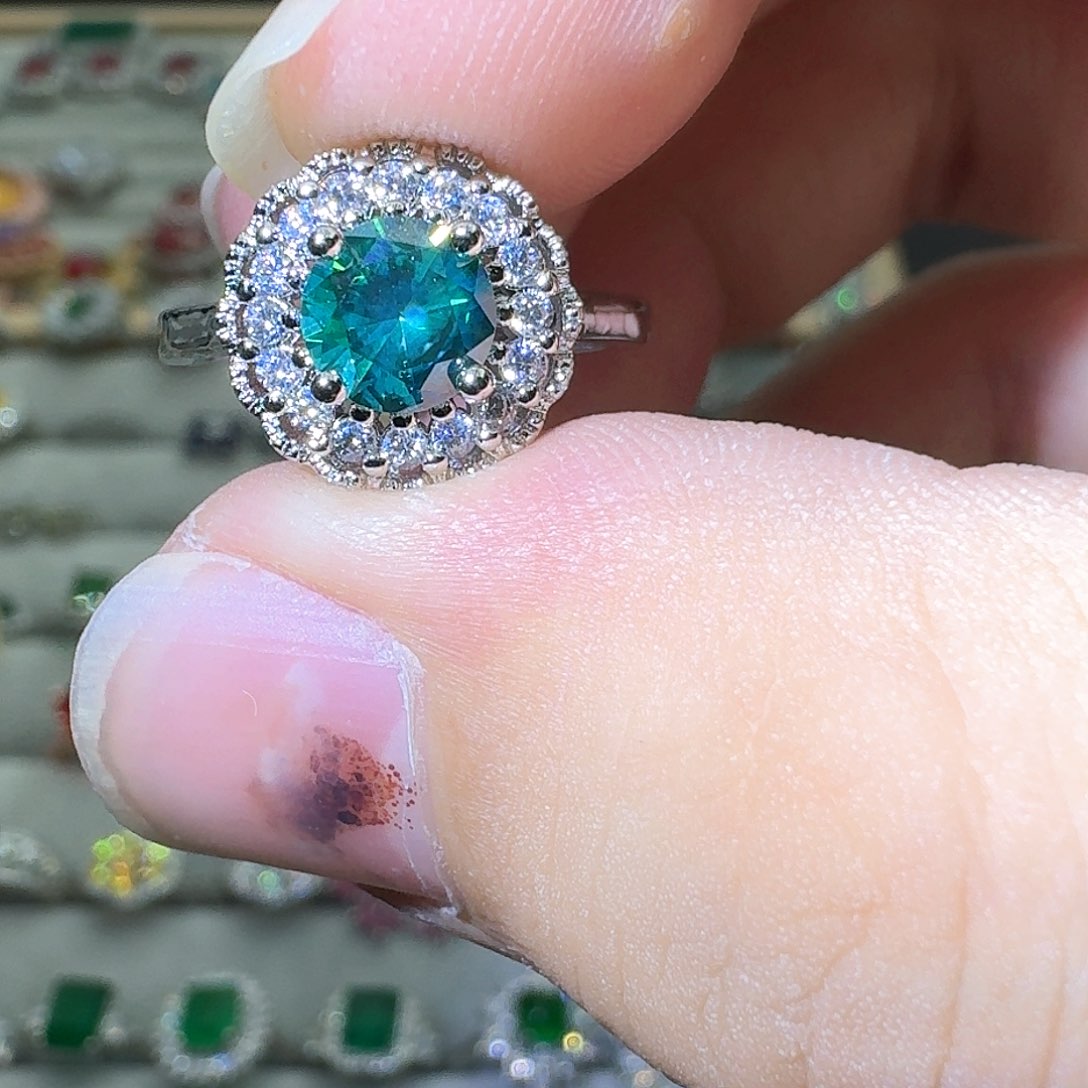 托帕石戒指银S925镶嵌