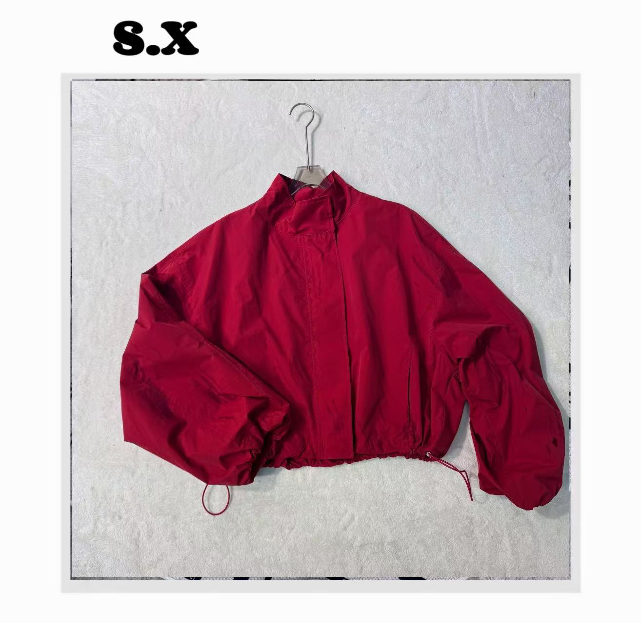 S.X 2025春夏新款 立领廓形短款外套