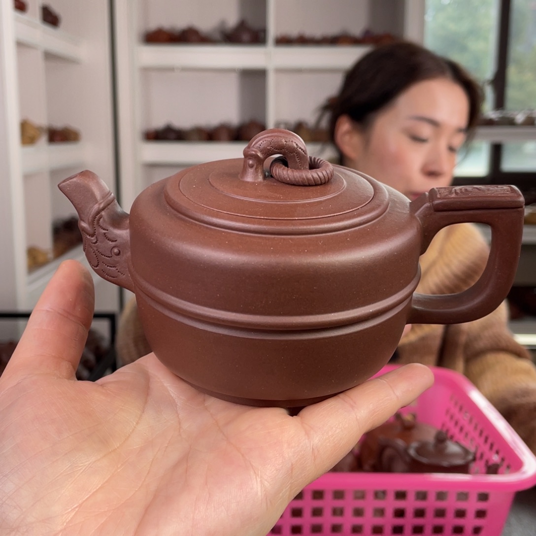 紫砂茶壶紫泥集玉280cc