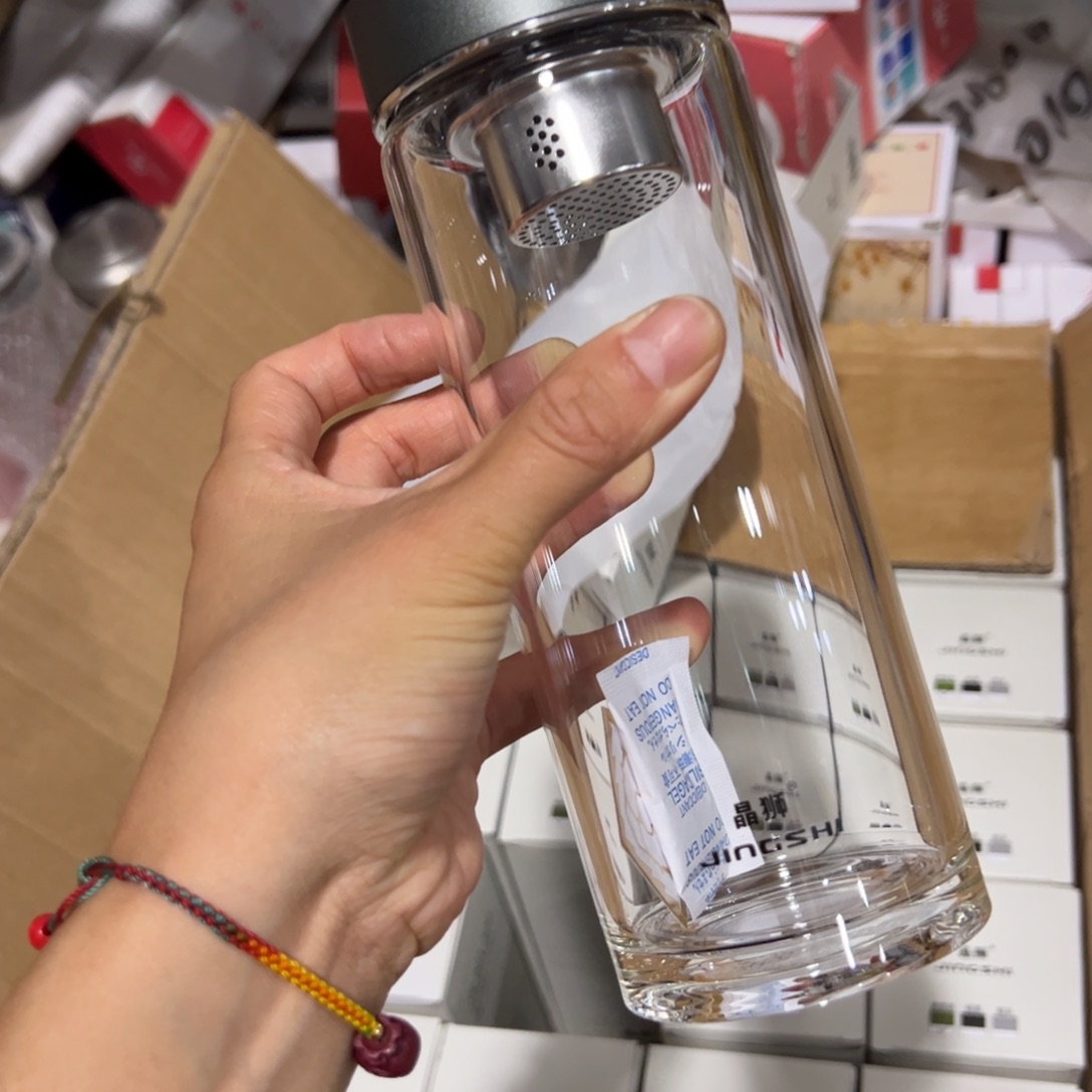 晶单层烫手玻璃杯500哑光绿色500玻璃杯➕杯套