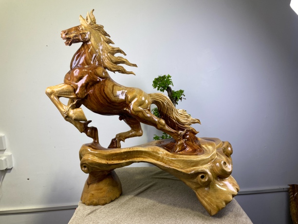 香樟木马到成功适合办公室客厅装饰