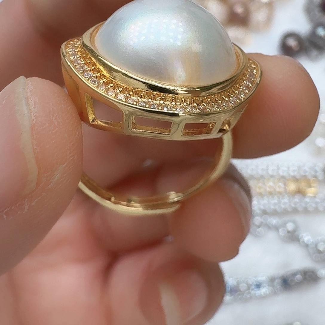 未镶嵌拼合珍珠（马贝珠）戒圈