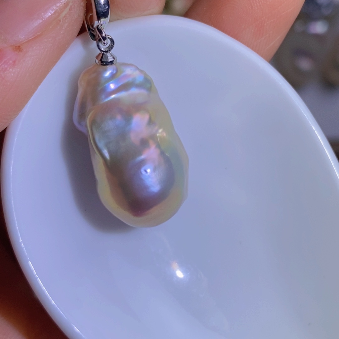 银S925镶嵌天然淡水珍珠淡水珍珠